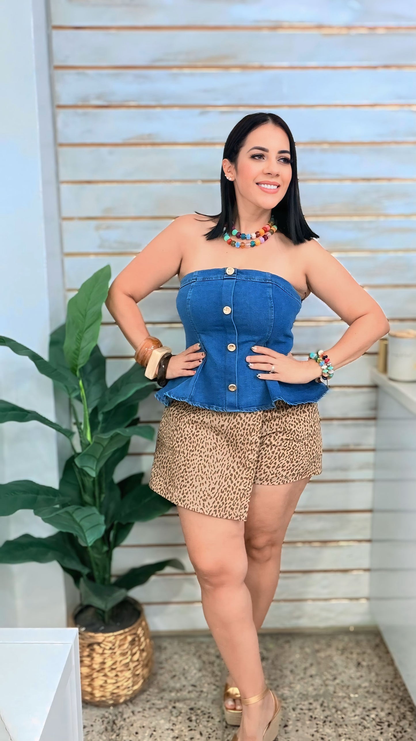 AnimalPrint Falda Pantalón Camel