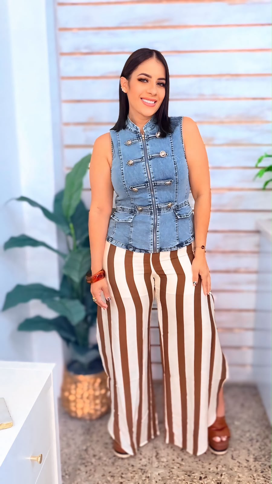 Stripe Cut Pant
