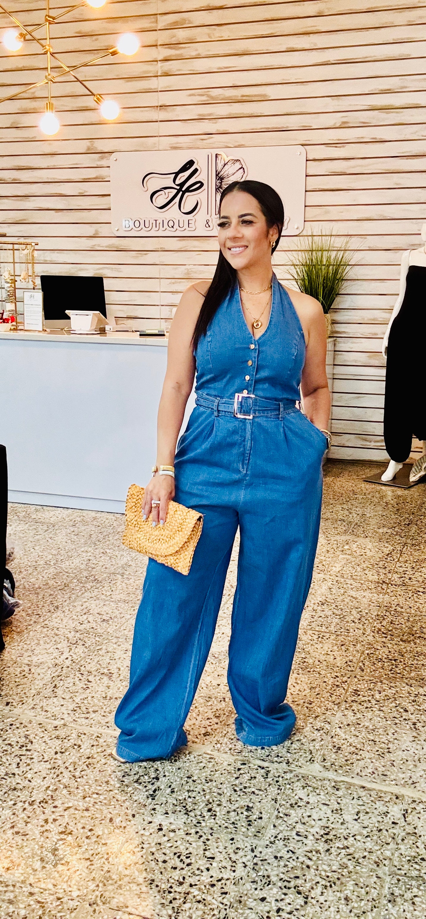 Haulter Denim Jumpsuit