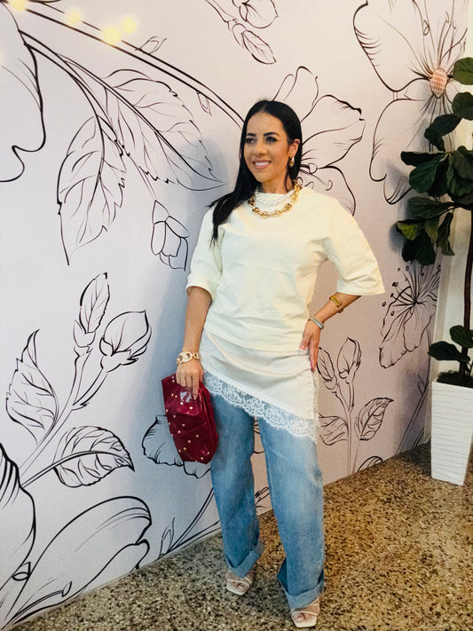 Tshirt with Satin and Lace (RESTOCK)