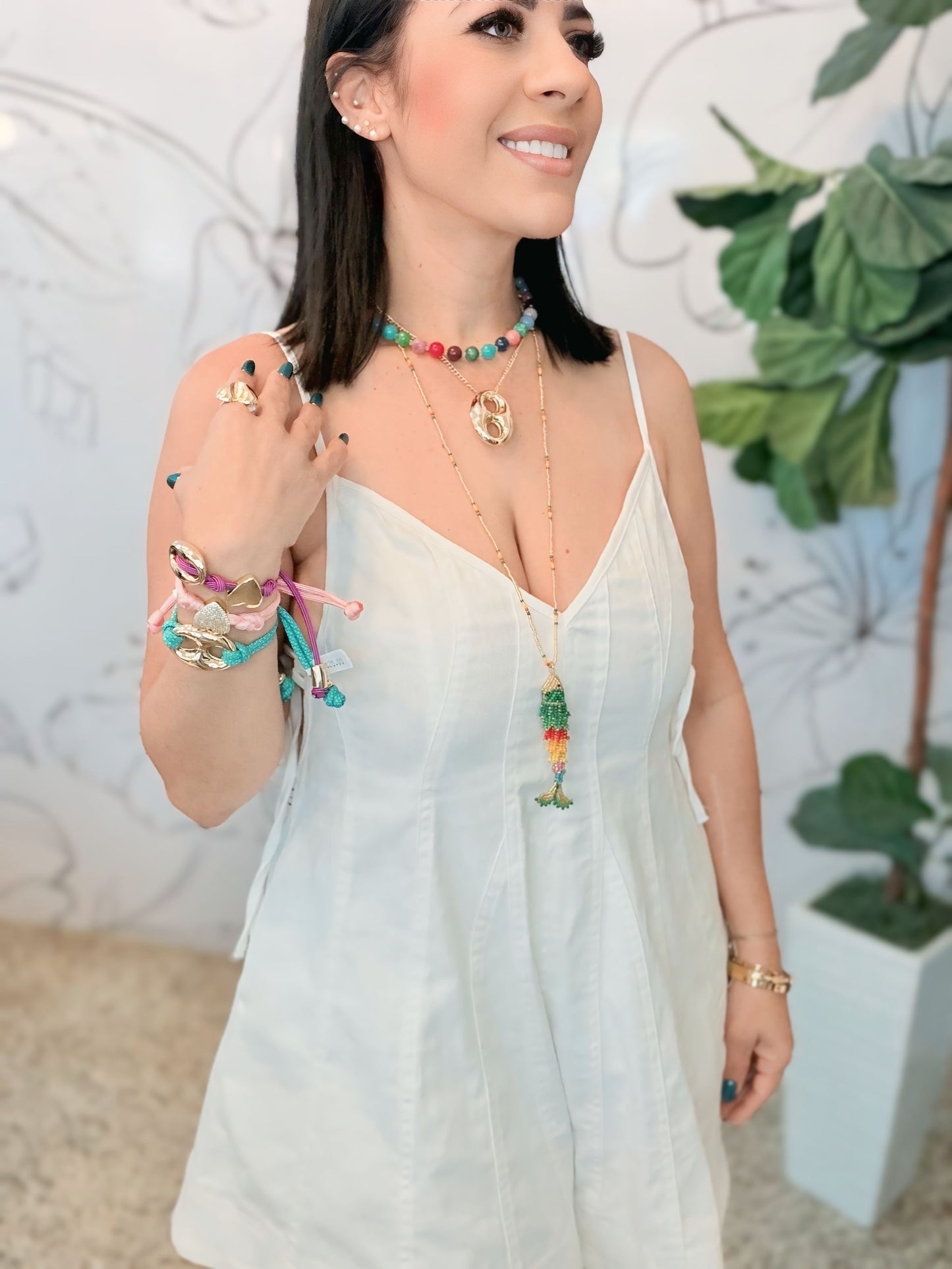 White denim romper