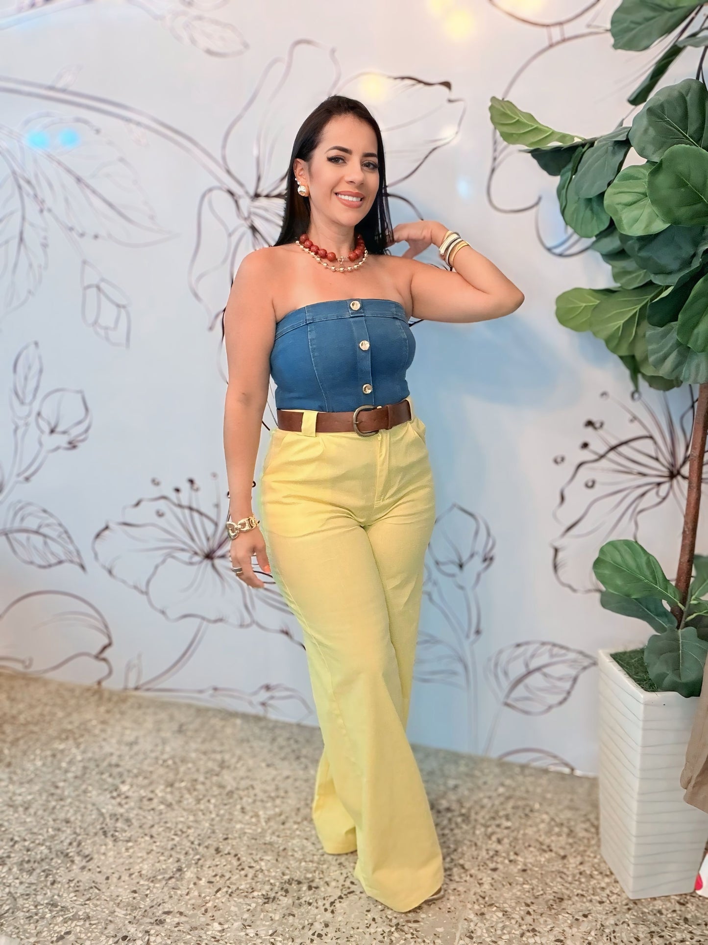 Yellow Pant Lino