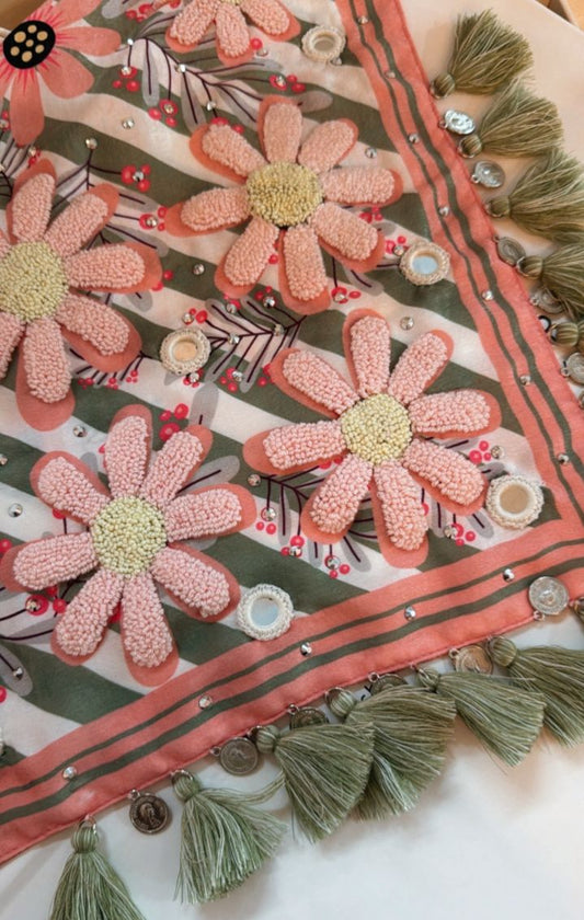 Pink Flower Pañoleta|Bandana