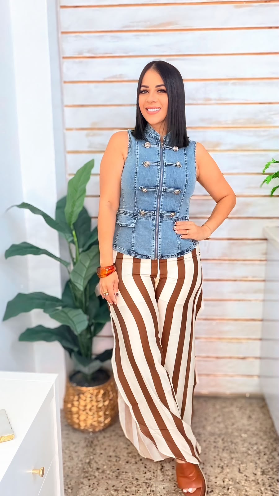 Stripe Cut Pant
