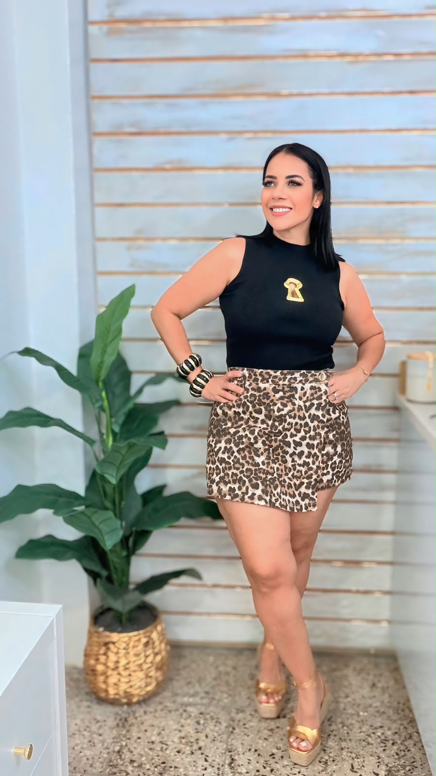 AnimalPrint Falda Pantalón brown