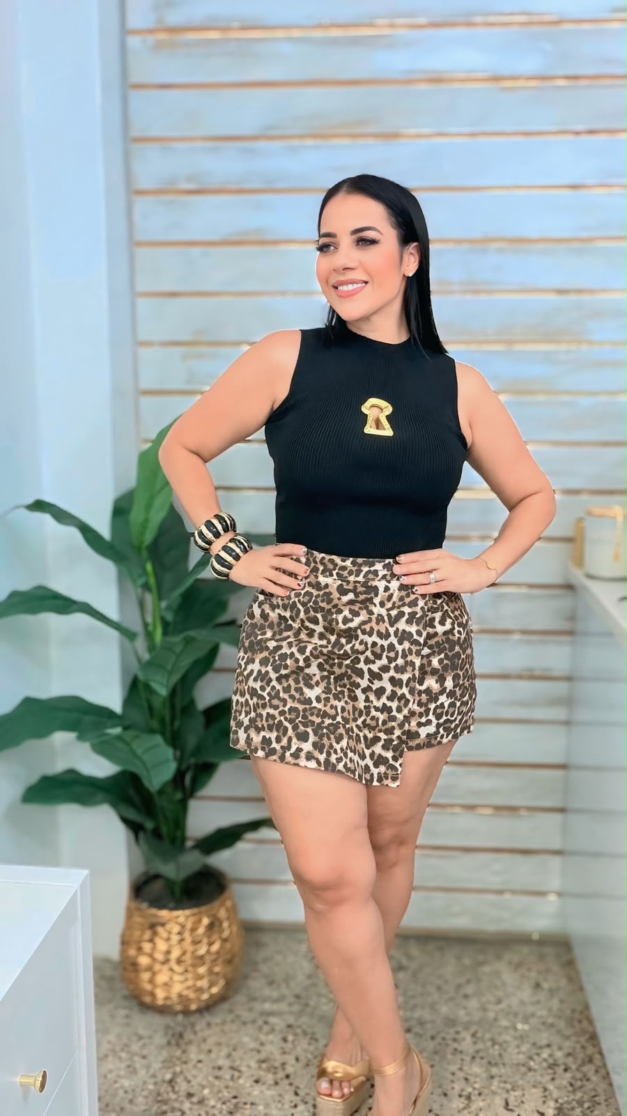 AnimalPrint Falda Pantalón brown