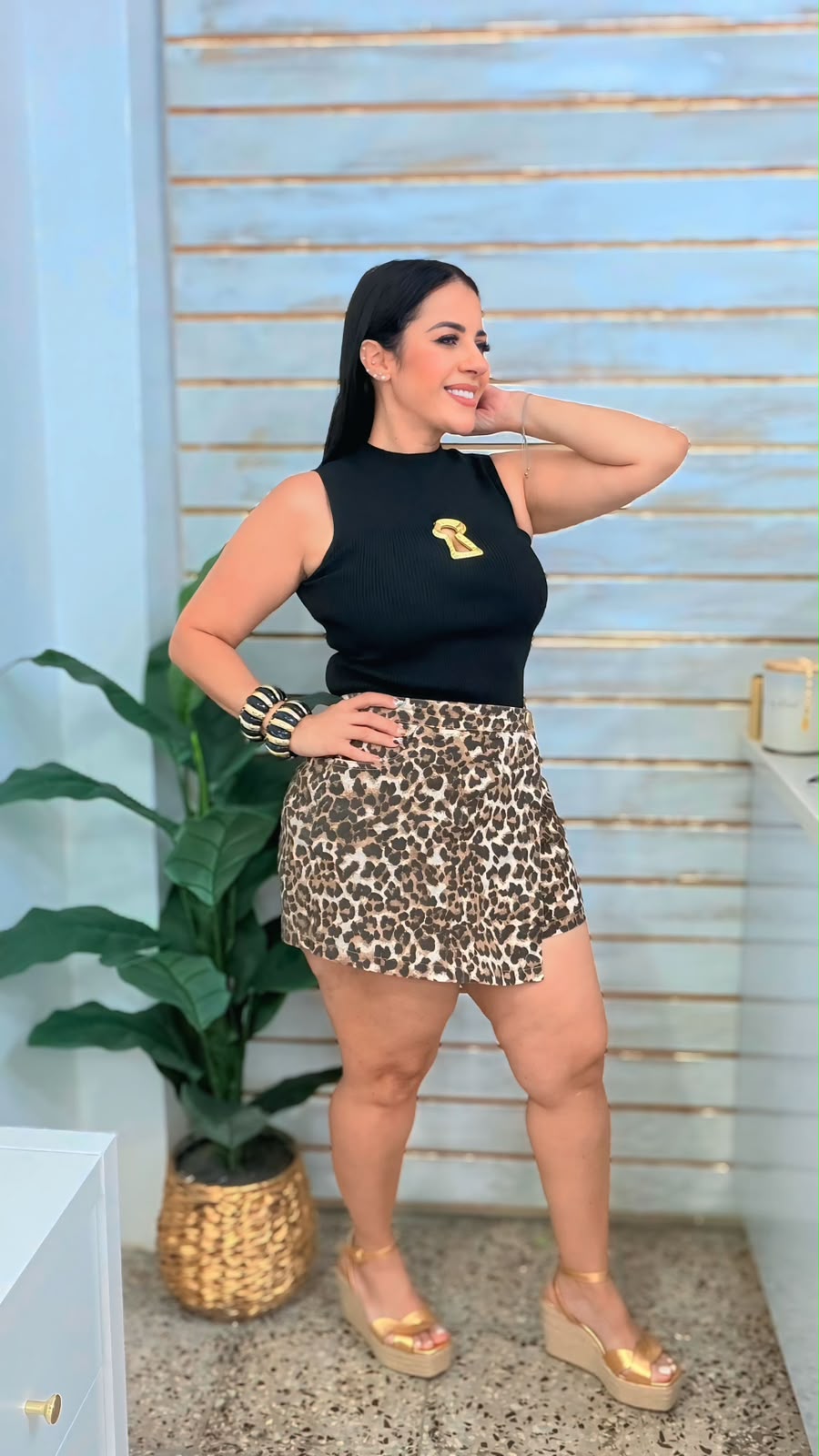 AnimalPrint Falda Pantalón brown