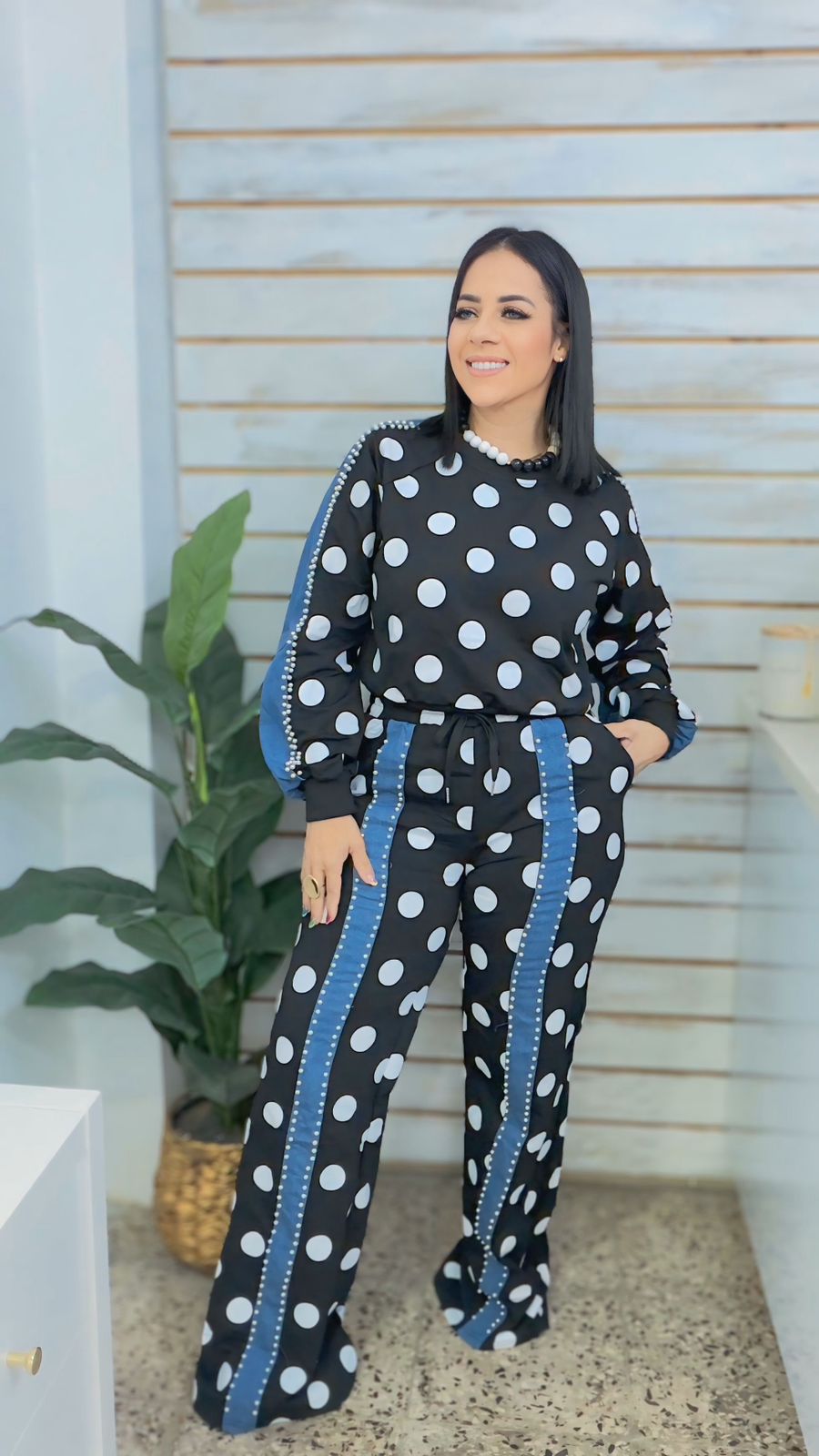 Black PolkaDots Set