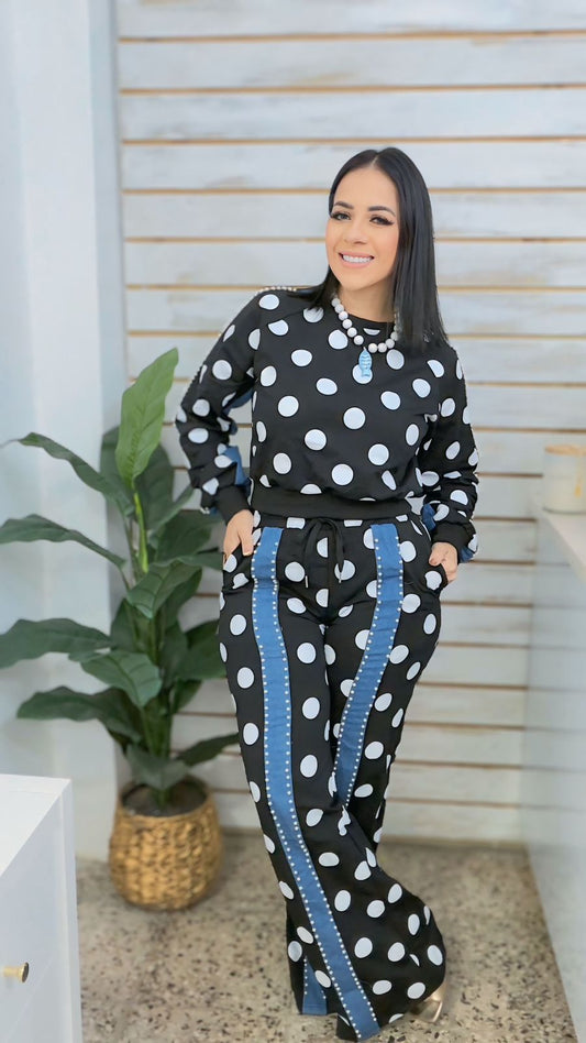 Black PolkaDots Set