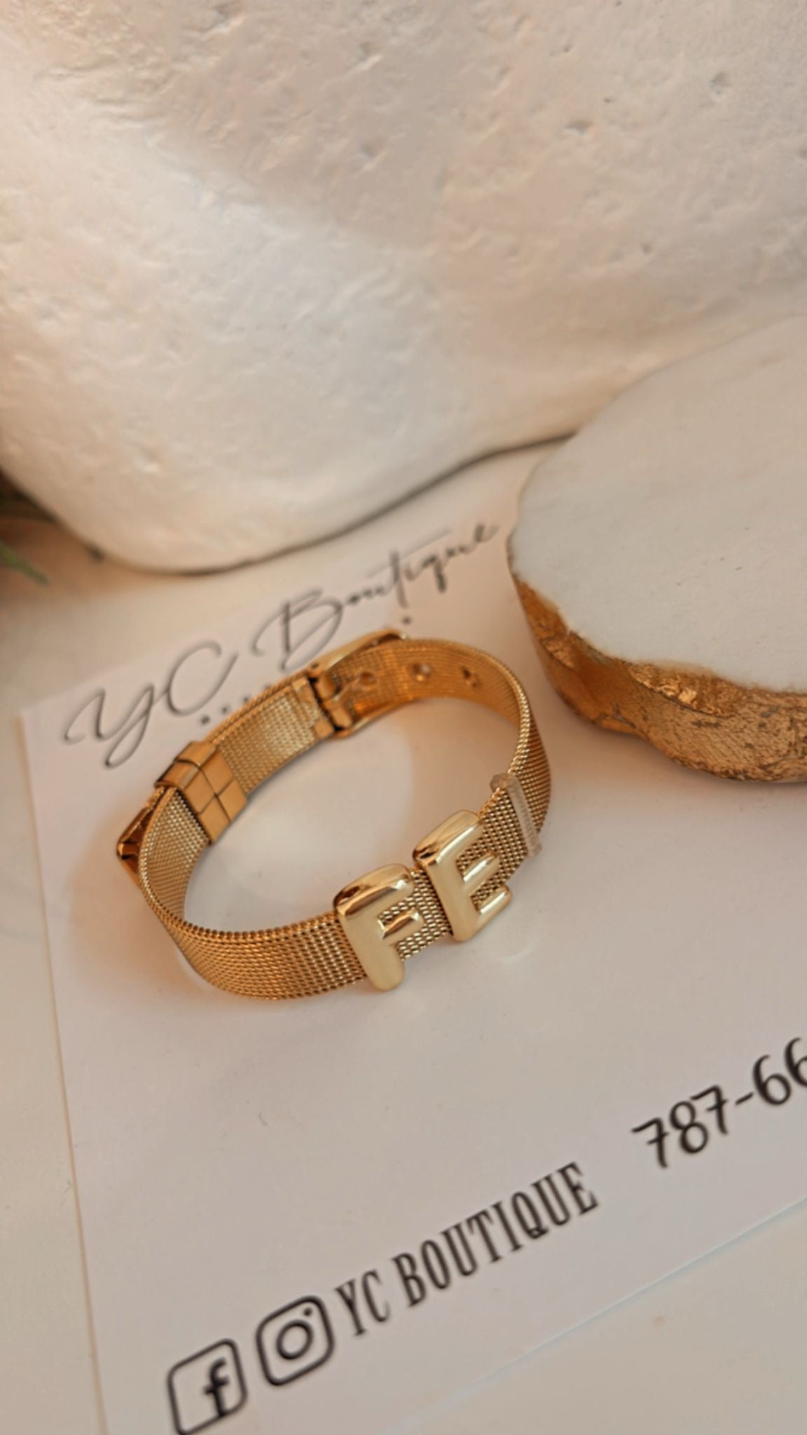 Gold Mesh "Fé" Bracelet
