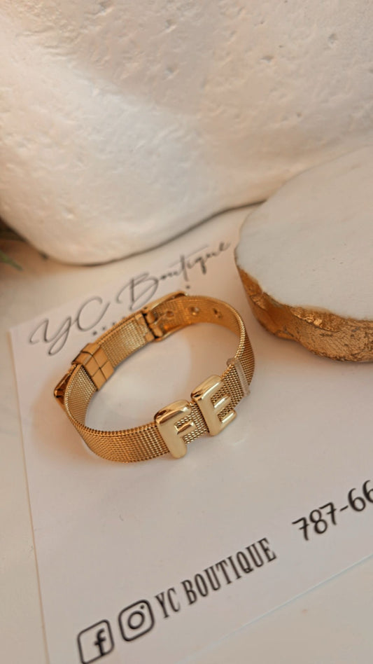 Gold Mesh "Fé" Bracelet