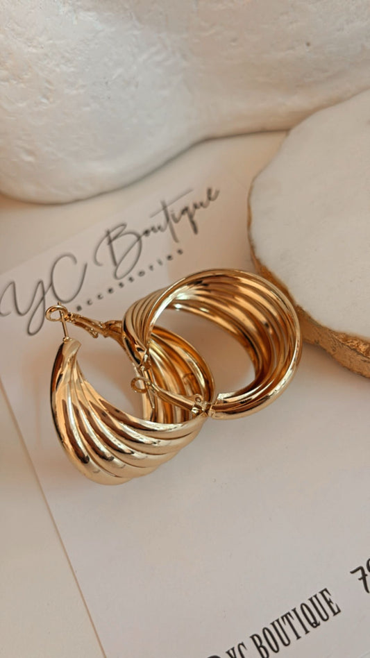 Bold Wave Hoops