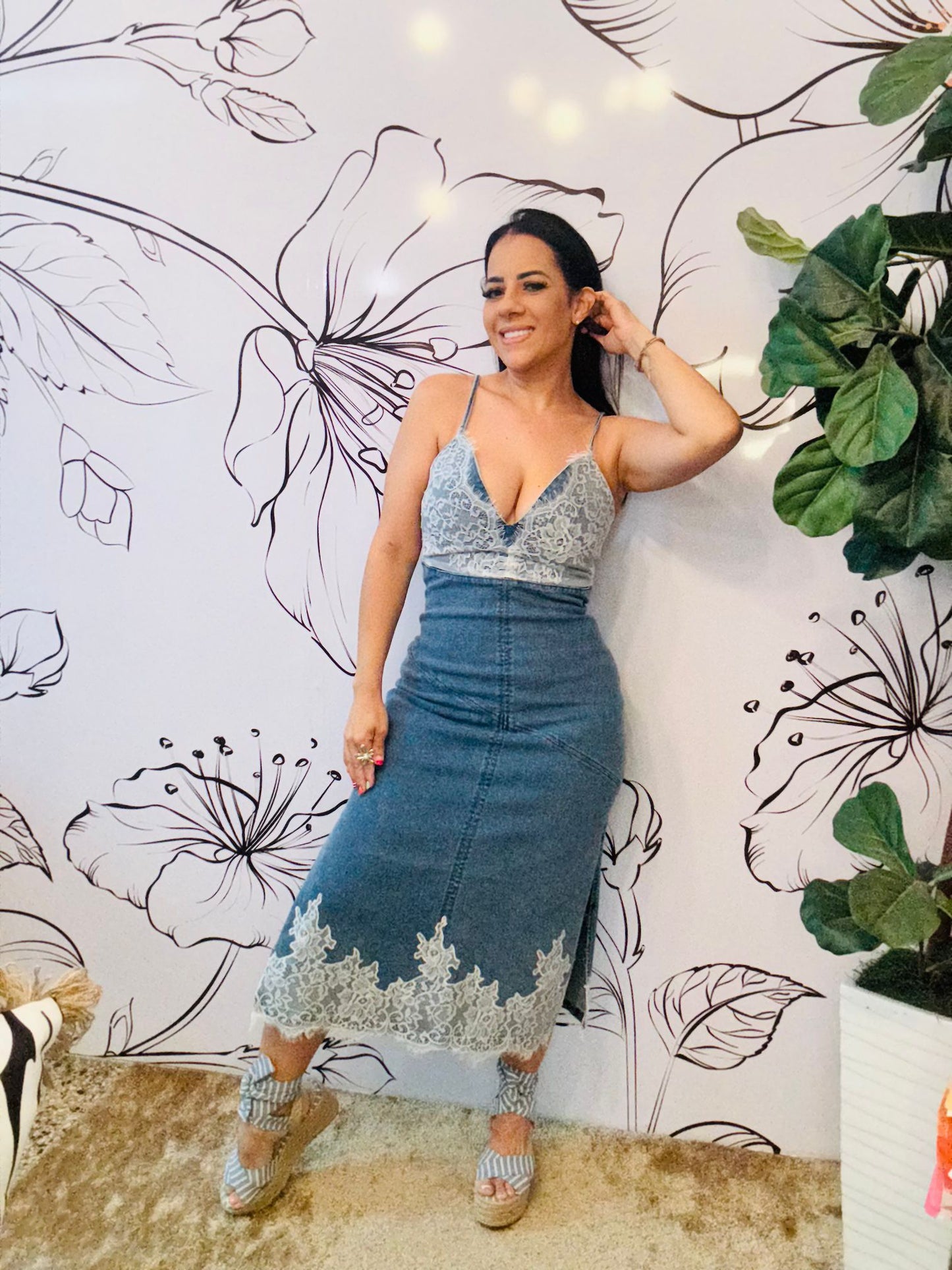 Denim Lace Dress