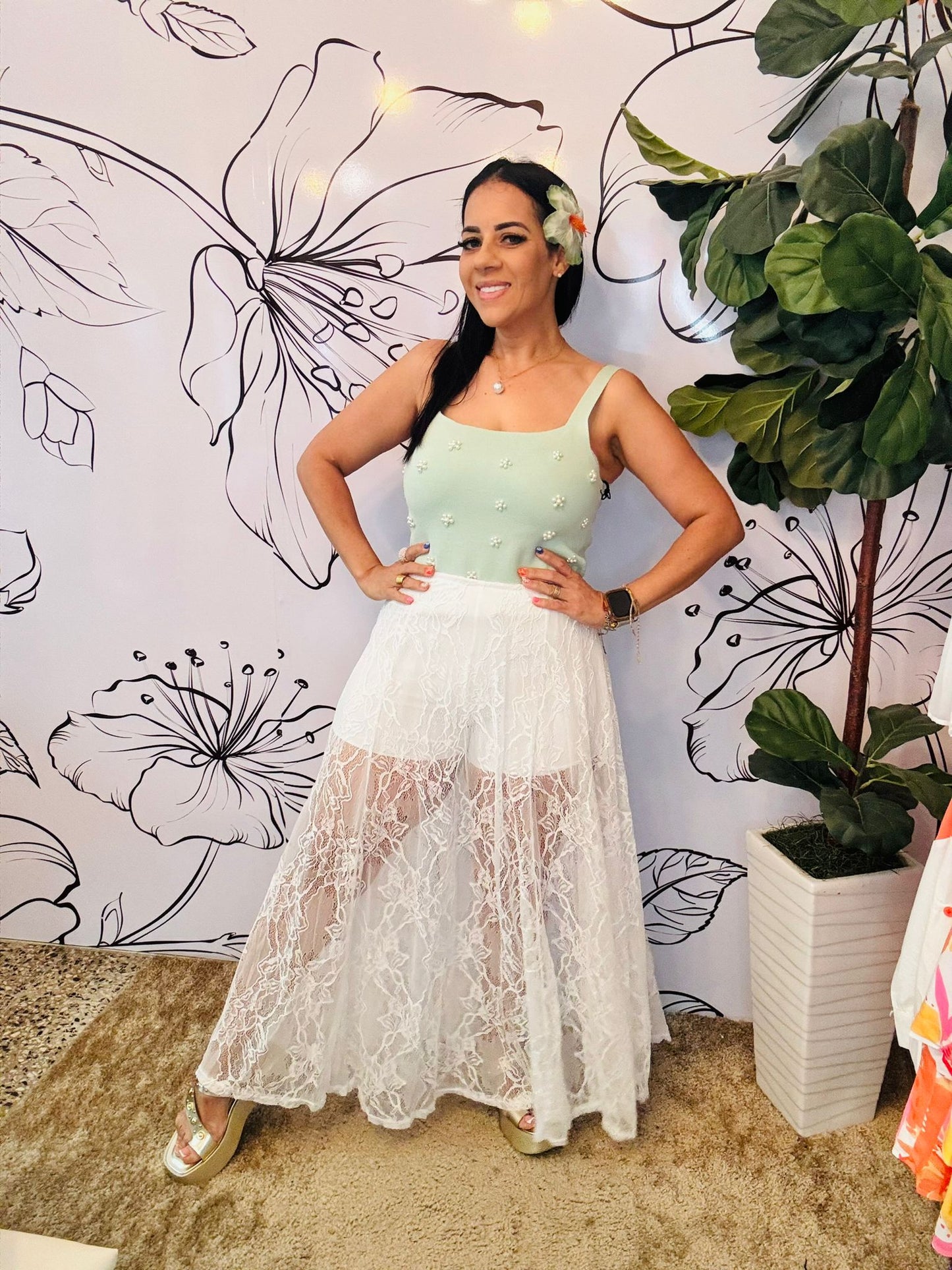 White Lace Skort