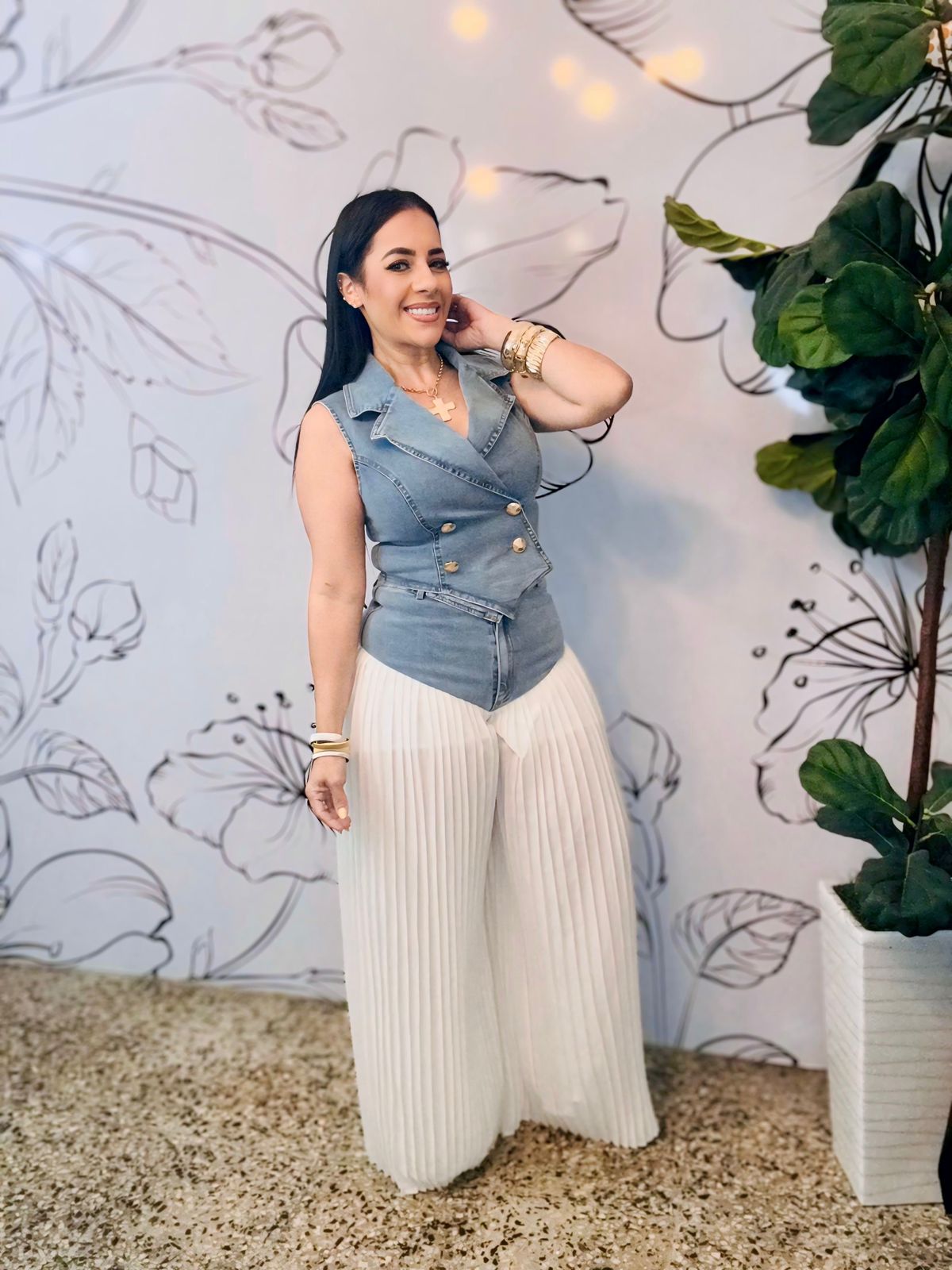 White and Denim Set