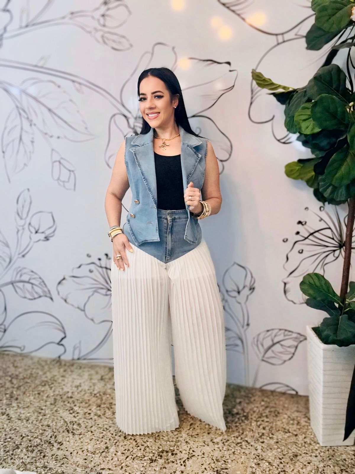 White and Denim Set
