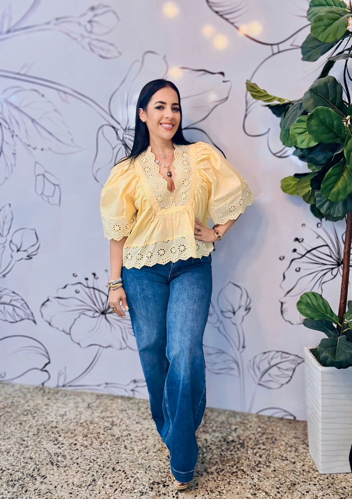 Yellow Crochet TOP